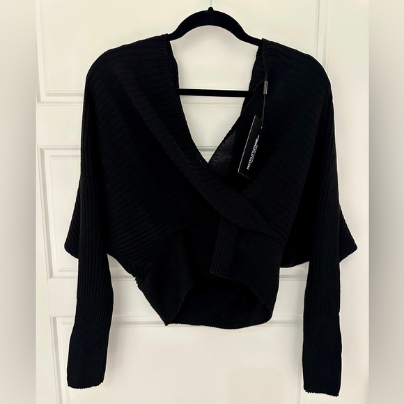 NWT Black Knit Crop Top - Picture 4 of 5